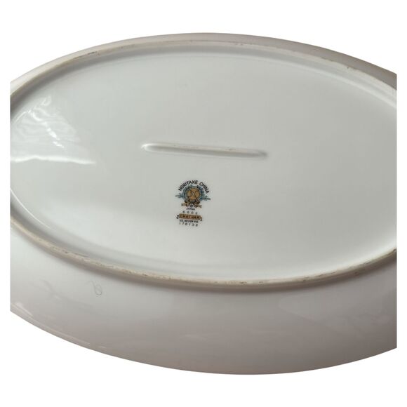 Noritake China Chatham 5502 Oval Serving Platter 13.5” Pink Flowers Japan VTG - Picture 4 of 5